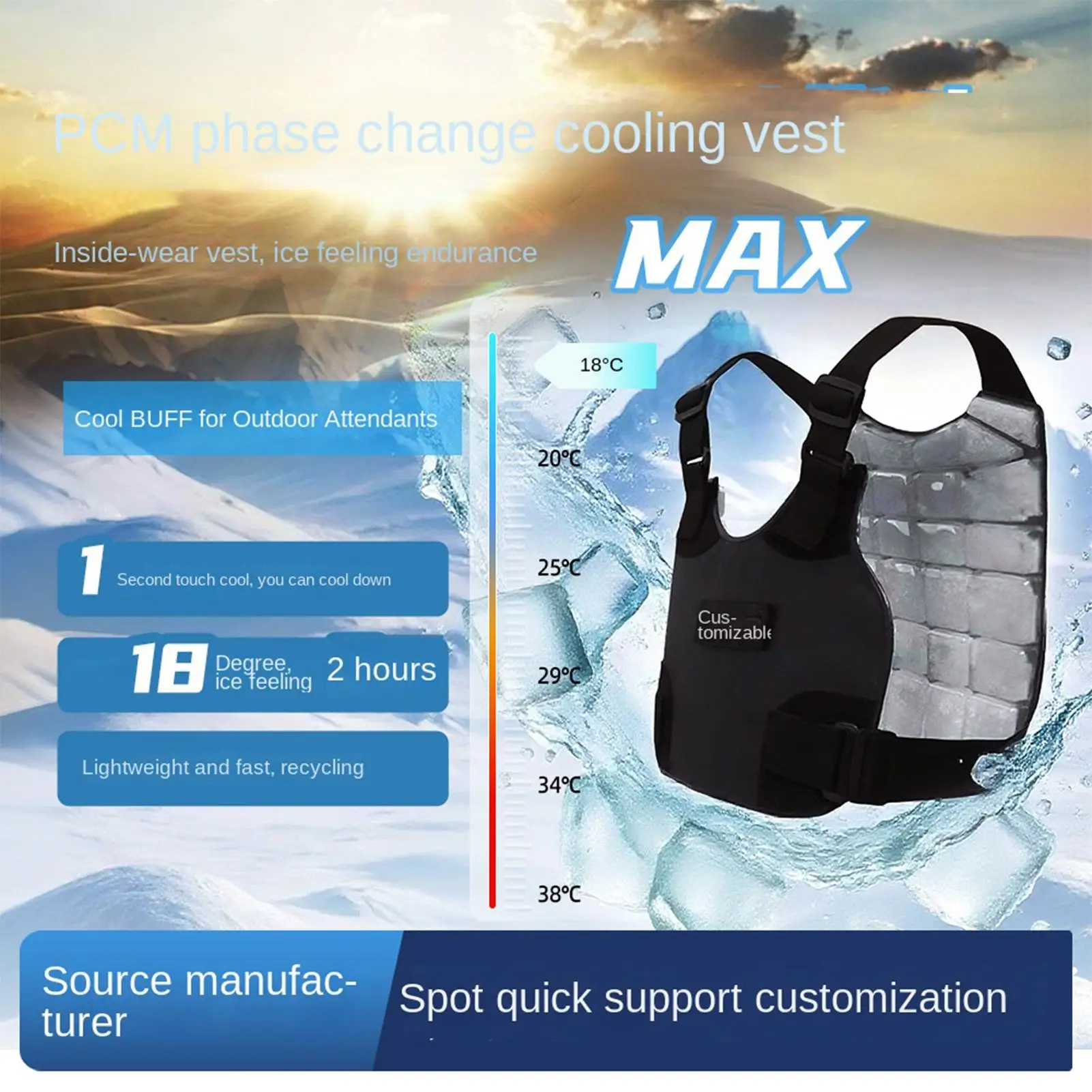 Cooling Vest Sleeveless Apparel Cooling Jacket For Outdoor Construction Work Hiking Running Walking Camping Sports
Cooling Vest Sleeveless Apparel Cooling Jacket For Outdoor Construction Work Hiking Running Walking Camping Sports