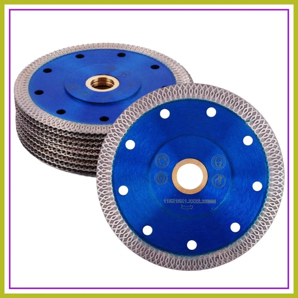 4.5 Inch Super Thin Diamond Saw Blade for Cutting Porcelain Tile Granite Marble Ceramic, 10 Pack
4.5 Inch Super Thin Diamond Saw Blade for Cutting Porcelain Tile Granite Marble Ceramic, 10 Pack