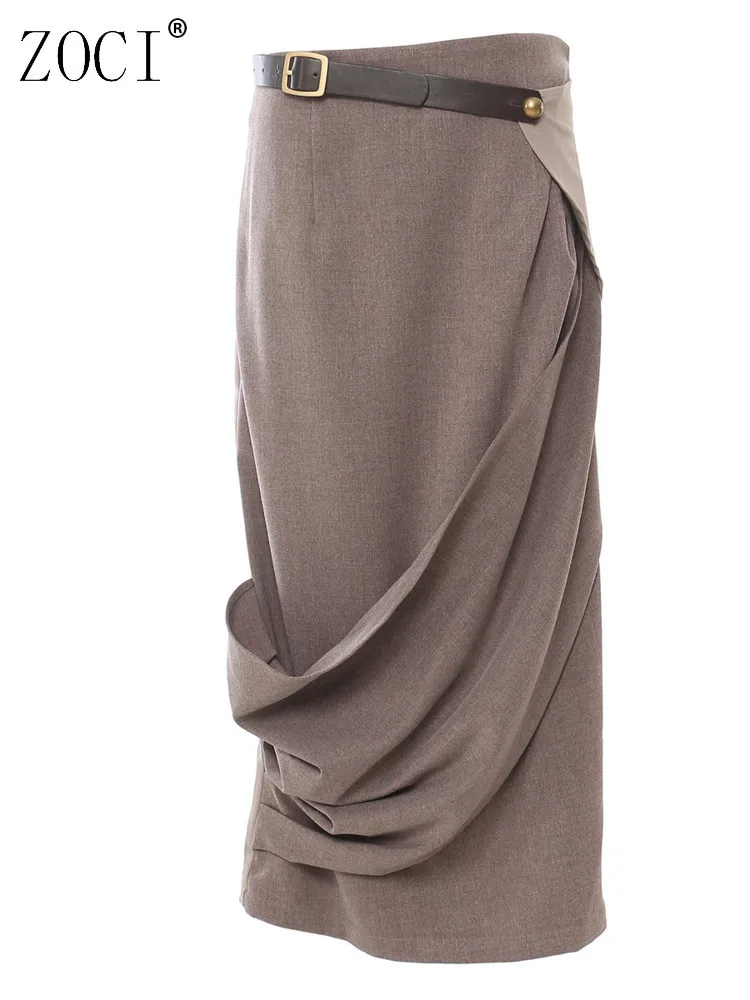 ZOCI Women's Skirts Soft Beauty Contrast Color Splicing Belt Skirt Irregular Personality Fashion Office Lady 2025 Spring New
ZOCI Women's Skirts Soft Beauty Contrast Color Splicing Belt Skirt Irregular Personality Fashion Office Lady 2025 Spring New