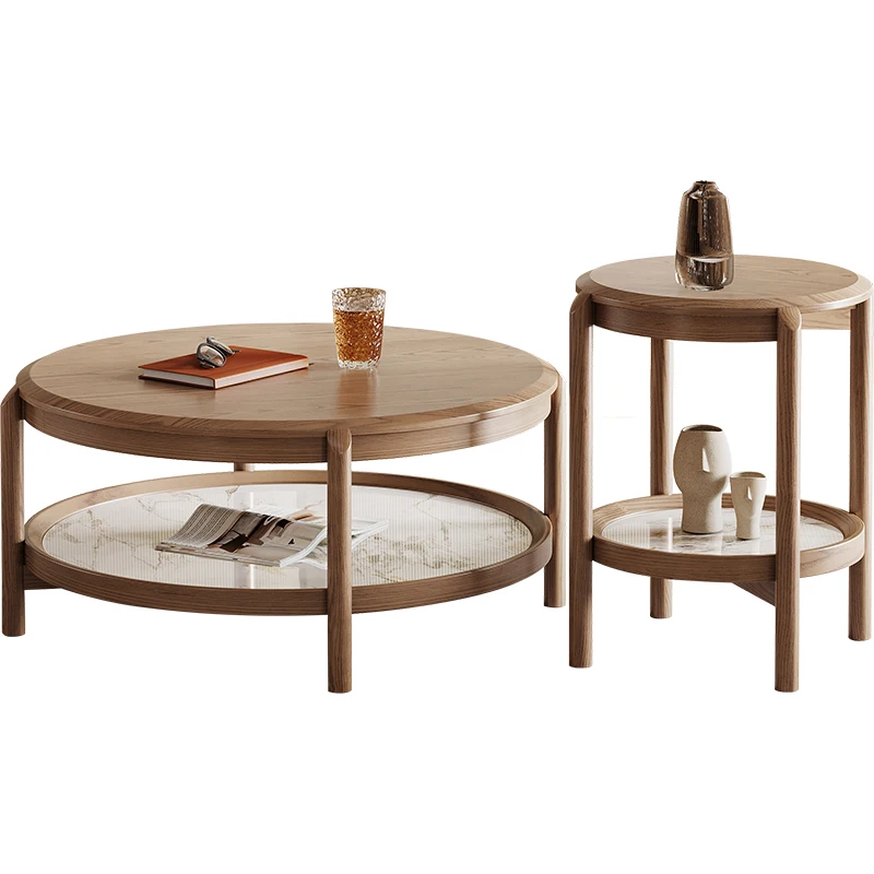 Solid wood rock slab coffee table size round combination small apartment living room modern simple double-layer
Solid wood rock slab coffee table size round combination small apartment living room modern simple double-layer