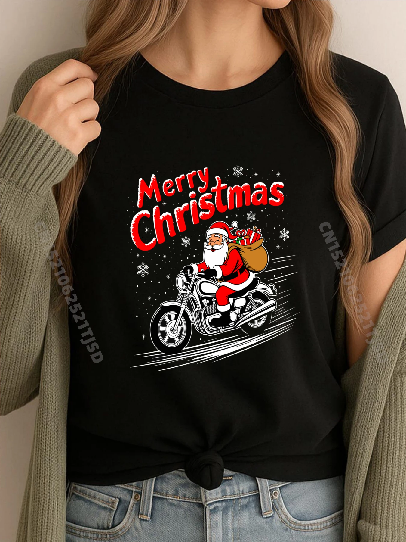 Santa Claus riding a motorcycle Merry Christmas Lights Luxury T Shirt Brand Clothing Punk Style
Santa Claus riding a motorcycle Merry Christmas Lights Luxury T Shirt Brand Clothing Punk Style