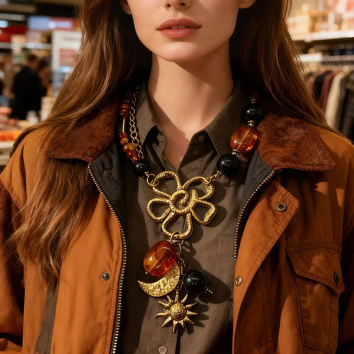 Meira Style Long Sweater Necklace, DIY Splice Resin & Stainless Steel Chain, Star Moon Heart Flower Pendant
Meira Style Long Sweater Necklace, DIY Splice Resin & Stainless Steel Chain, Star Moon Heart Flower Pendant