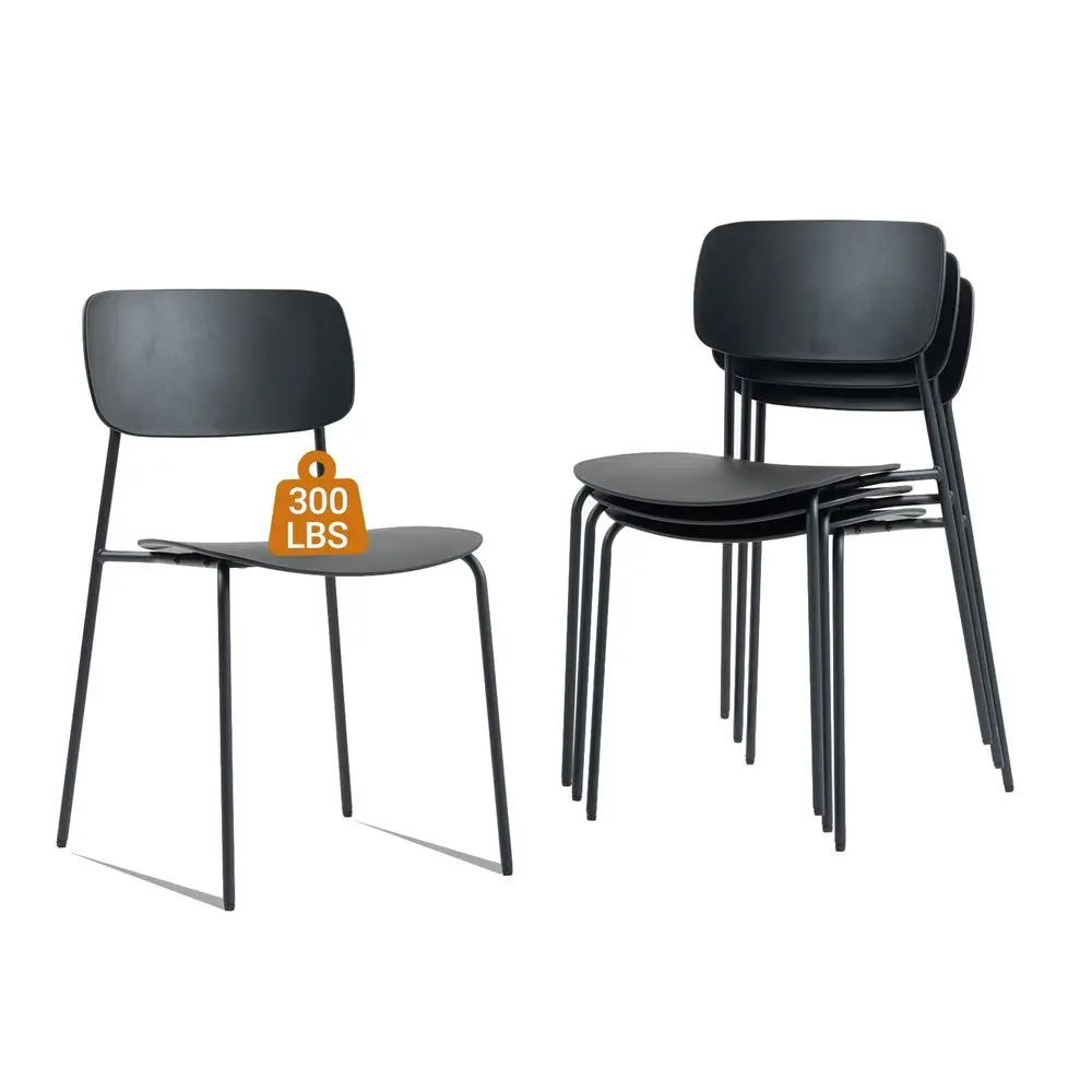 Stackable Chairs Set of 4, Waiting Room Chairs with Metal Legs and Ergonomic Plastic Seat, Stacking Office Chairs for Conferenc
Stackable Chairs Set of 4, Waiting Room Chairs with Metal Legs and Ergonomic Plastic Seat, Stacking Office Chairs for Conferenc