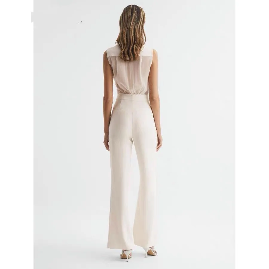 Jumpsuit for Women 2024 New Spring Summer Tailored Collar Solid Color High Waist Commuter Sleeveless Straight Suit
Jumpsuit for Women 2024 New Spring Summer Tailored Collar Solid Color High Waist Commuter Sleeveless Straight Suit