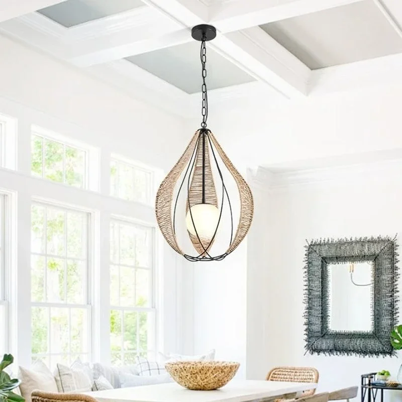New American Country Style Pendant Light Hand Woven Simple Dining Room Chandelier Bedroom Lighting
New American Country Style Pendant Light Hand Woven Simple Dining Room Chandelier Bedroom Lighting