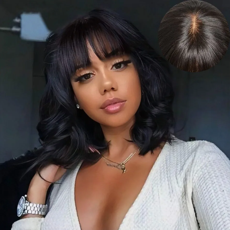 Short Bob Wig with Bangs Body Wave 100% Human Hair Bob With Bangs Wig Virgin Human Hair Wavy Bang Bob Wig For Black Women
Short Bob Wig with Bangs Body Wave 100% Human Hair Bob With Bangs Wig Virgin Human Hair Wavy Bang Bob Wig For Black Women