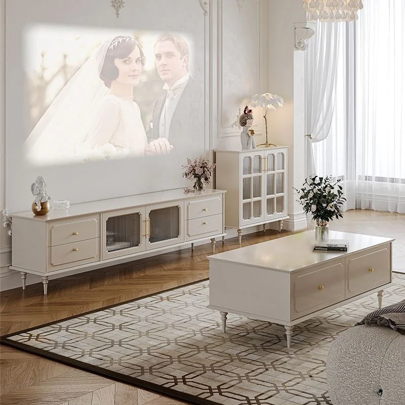 French retro TV cabinet coffee table combination household living room small apartment new American solid wood light luxury TV
French retro TV cabinet coffee table combination household living room small apartment new American solid wood light luxury TV