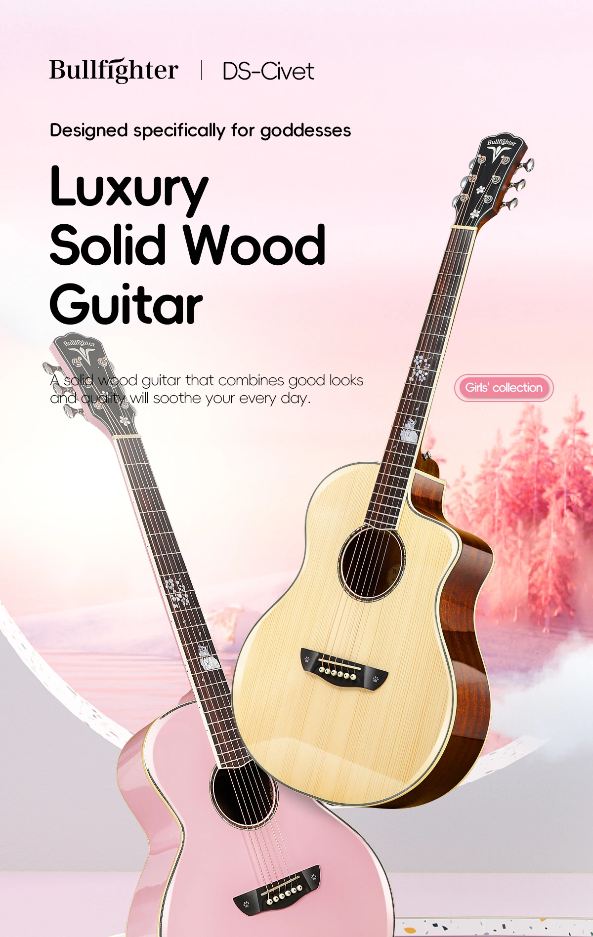 DS-LiMao 39 Inch Top Solid Acoustic Guitar, Neck & Body, Maple Back/Side, Ebony Fingerboard, Light Yellow Finish
DS-LiMao 39 Inch Top Solid Acoustic Guitar, Neck & Body, Maple Back/Side, Ebony Fingerboard, Light Yellow Finish