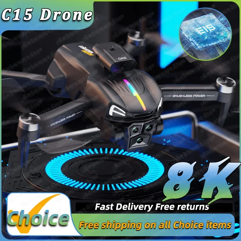 C15 Mini Drone Triple Camera 8K Professional 4K WIFI FPV Obstacle Avoidance Four Axis Folding RC Aerial Photography Sell Apron
C15 Mini Drone Triple Camera 8K Professional 4K WIFI FPV Obstacle Avoidance Four Axis Folding RC Aerial Photography Sell Apron