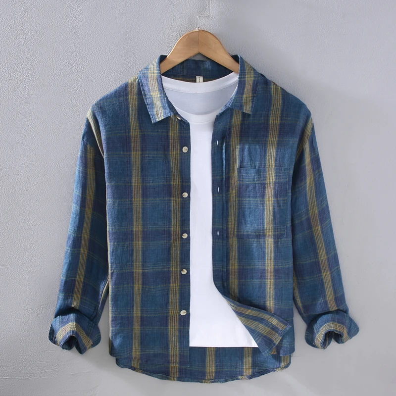Men's Long Sve Linen irt Casual Cotton Linen Spring Summer Cheered Color Woven Breathable High End Feeling Loose Fit
Men's Long Sve Linen irt Casual Cotton Linen Spring Summer Cheered Color Woven Breathable High End Feeling Loose Fit