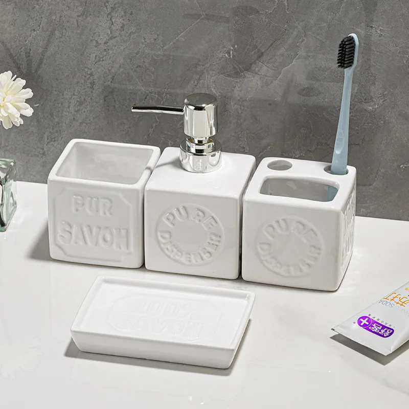 Керамический органайзер для ванной комнаты, набор из 4 предметов, дозатор жидкого мыла, бутылка для лосьона, держатель для зубной щетки, чашка, мыльница, хранилище
Керамический органайзер для ванной комнаты, набор из 4 предметов, дозатор жидкого мыла, бутылка для лосьона, держатель для зубной щетки, чашка, мыльница, хранилище