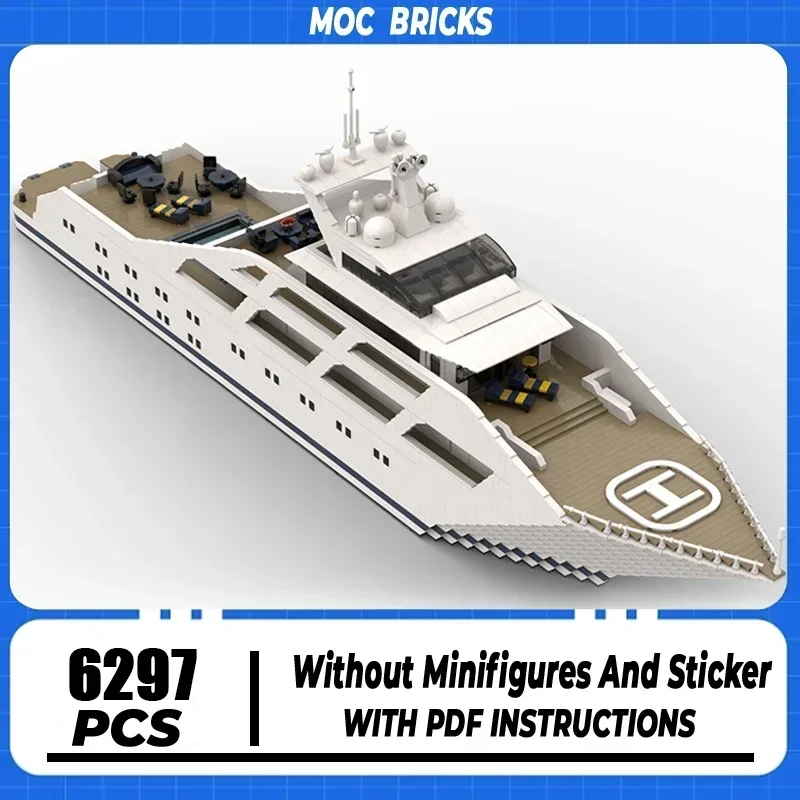 Moc Building Blocks Luxury Super Yacht in Minifigure Size Model Technology Brick DIY Assembly Series Boat Toys Boy Holiday Gifts
Moc Building Blocks Luxury Super Yacht in Minifigure Size Model Technology Brick DIY Assembly Series Boat Toys Boy Holiday Gifts