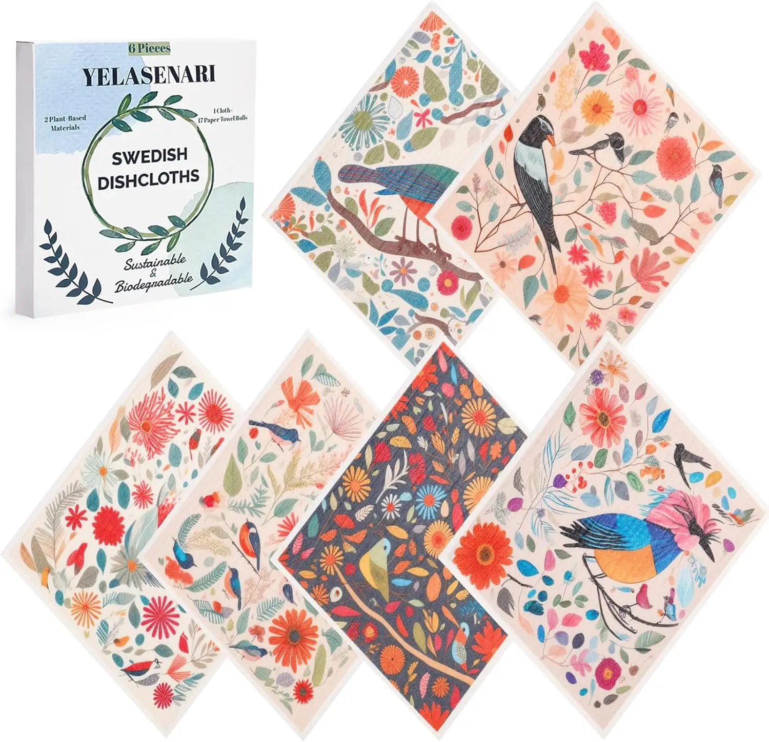 6 Pack Reusable Swedish Dishcloths - Quick-Dry, No Odor, Eco-Friendly Kitchen Towels for Countertops & Sink
6 Pack Reusable Swedish Dishcloths - Quick-Dry, No Odor, Eco-Friendly Kitchen Towels for Countertops & Sink