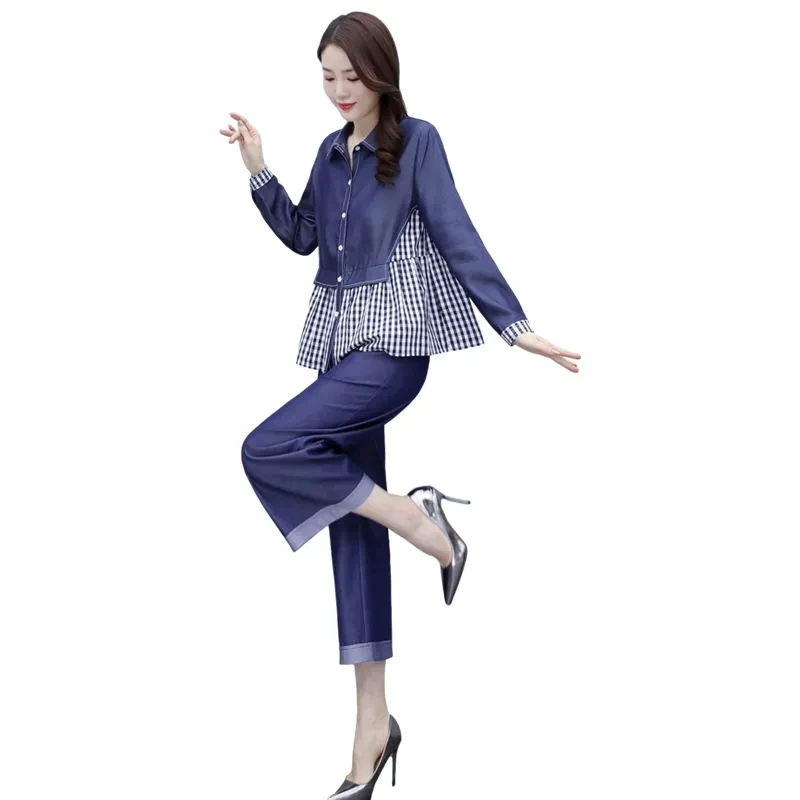 Jeans Suit Women's Spring And Summer 2023 New Fashion Age-Reducing Temperament Leisure Fashion Wide-Leg Pants Two-Piece Suit
Jeans Suit Women's Spring And Summer 2023 New Fashion Age-Reducing Temperament Leisure Fashion Wide-Leg Pants Two-Piece Suit