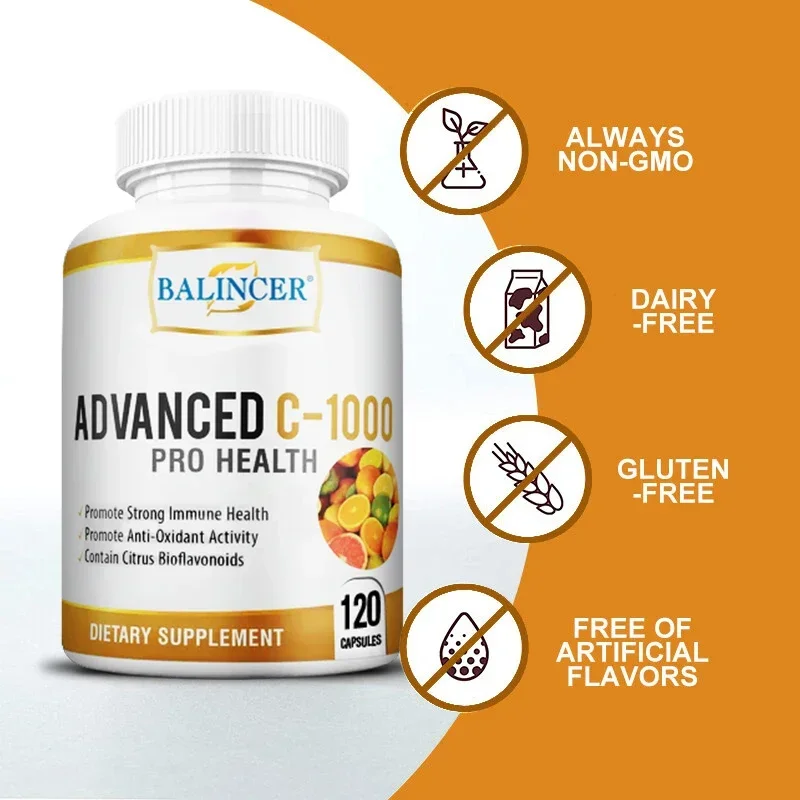 Balincer Vitamin C 1000 Mg, Citrus Bioflavonoid Complex, Acerola Powder, Rosehip Extract, Collagen Boost, 120 Capsules
Balincer Vitamin C 1000 Mg, Citrus Bioflavonoid Complex, Acerola Powder, Rosehip Extract, Collagen Boost, 120 Capsules
