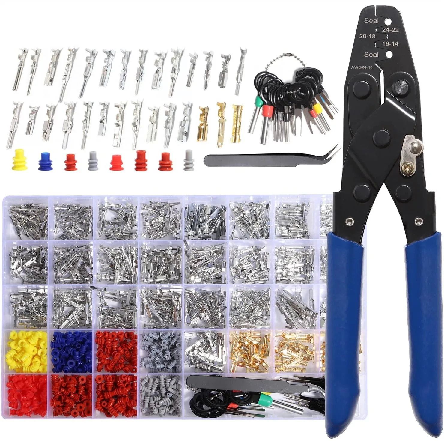 Connector Pins Kit Terminal Pin Automotive Car Electrical 1/1.5/1.8/2.2/2.3/2.8/3.5mm Male Female Wire Seals Removal Tool Kit
Connector Pins Kit Terminal Pin Automotive Car Electrical 1/1.5/1.8/2.2/2.3/2.8/3.5mm Male Female Wire Seals Removal Tool Kit