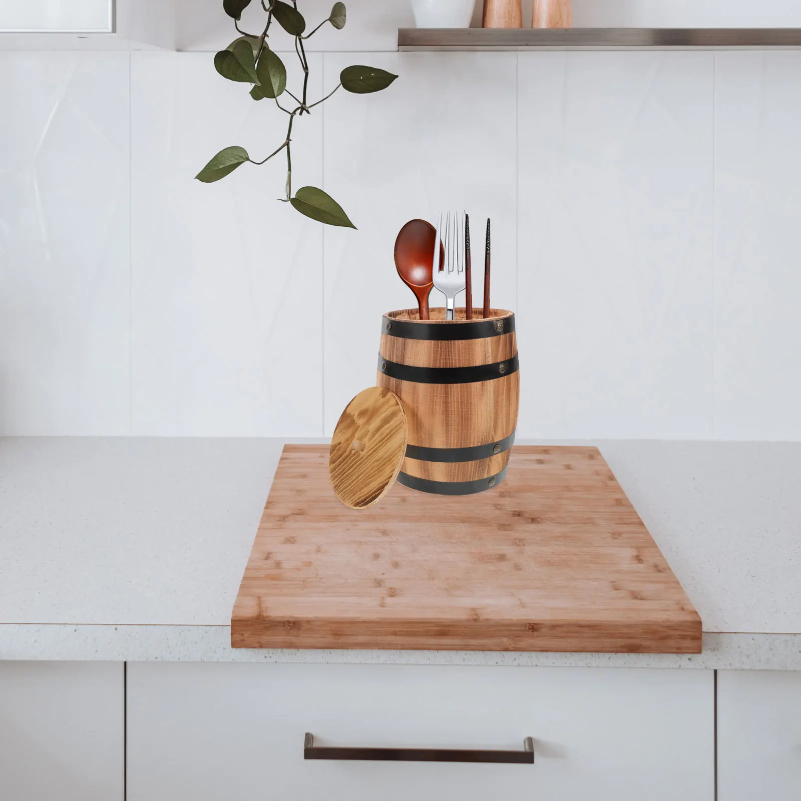 Vintage Wood Utensil Holder Cutlery Storage Spoon Fork Chopstick Organizer Kitchen Party Barrel Shaped Bucket Mini Size
Vintage Wood Utensil Holder Cutlery Storage Spoon Fork Chopstick Organizer Kitchen Party Barrel Shaped Bucket Mini Size