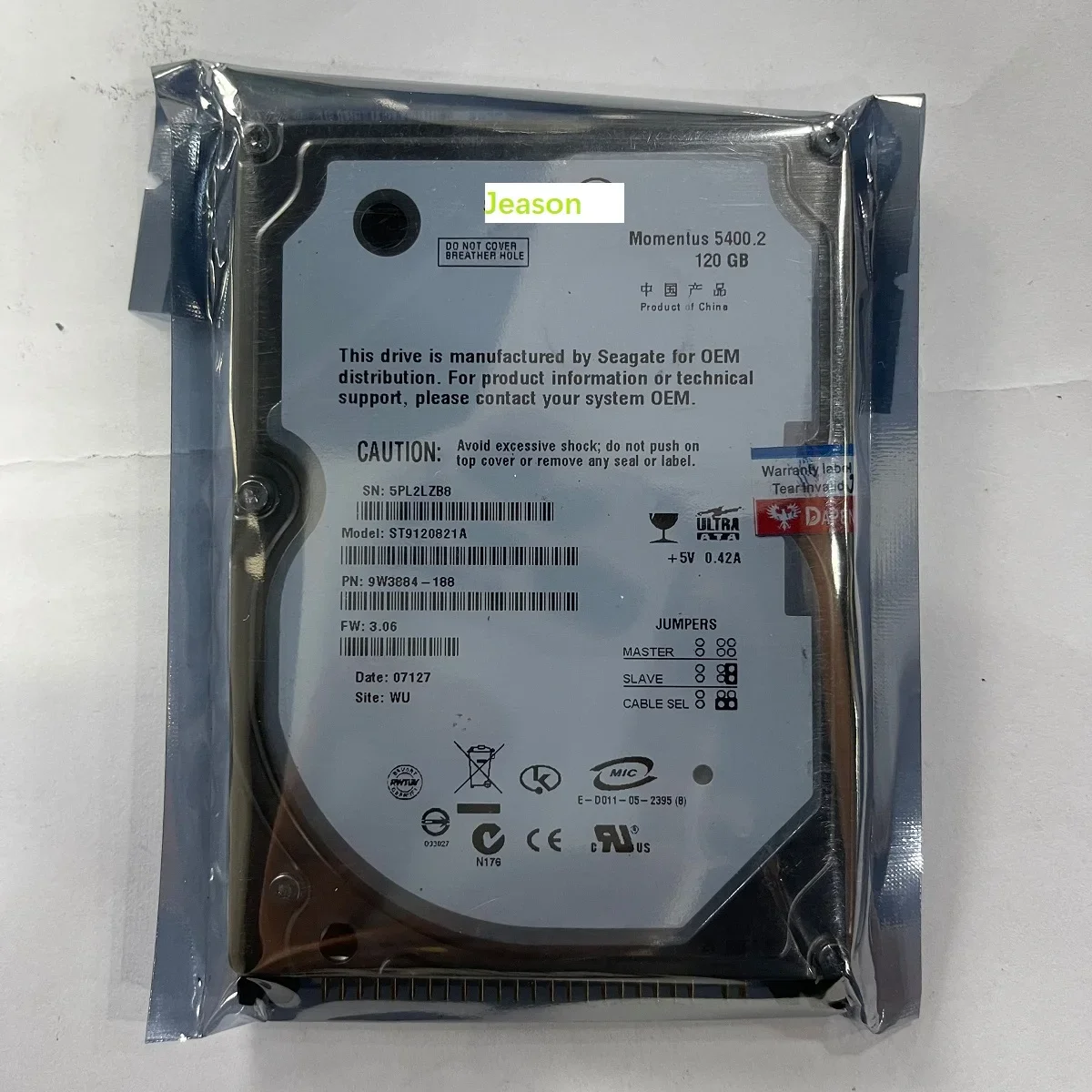Для Seagate 120 GB 5400 RPM IDE PATA 2,5 "(ST9120821A) внутренний жесткий диск HDD
Для Seagate 120 GB 5400 RPM IDE PATA 2,5 "(ST9120821A) внутренний жесткий диск HDD