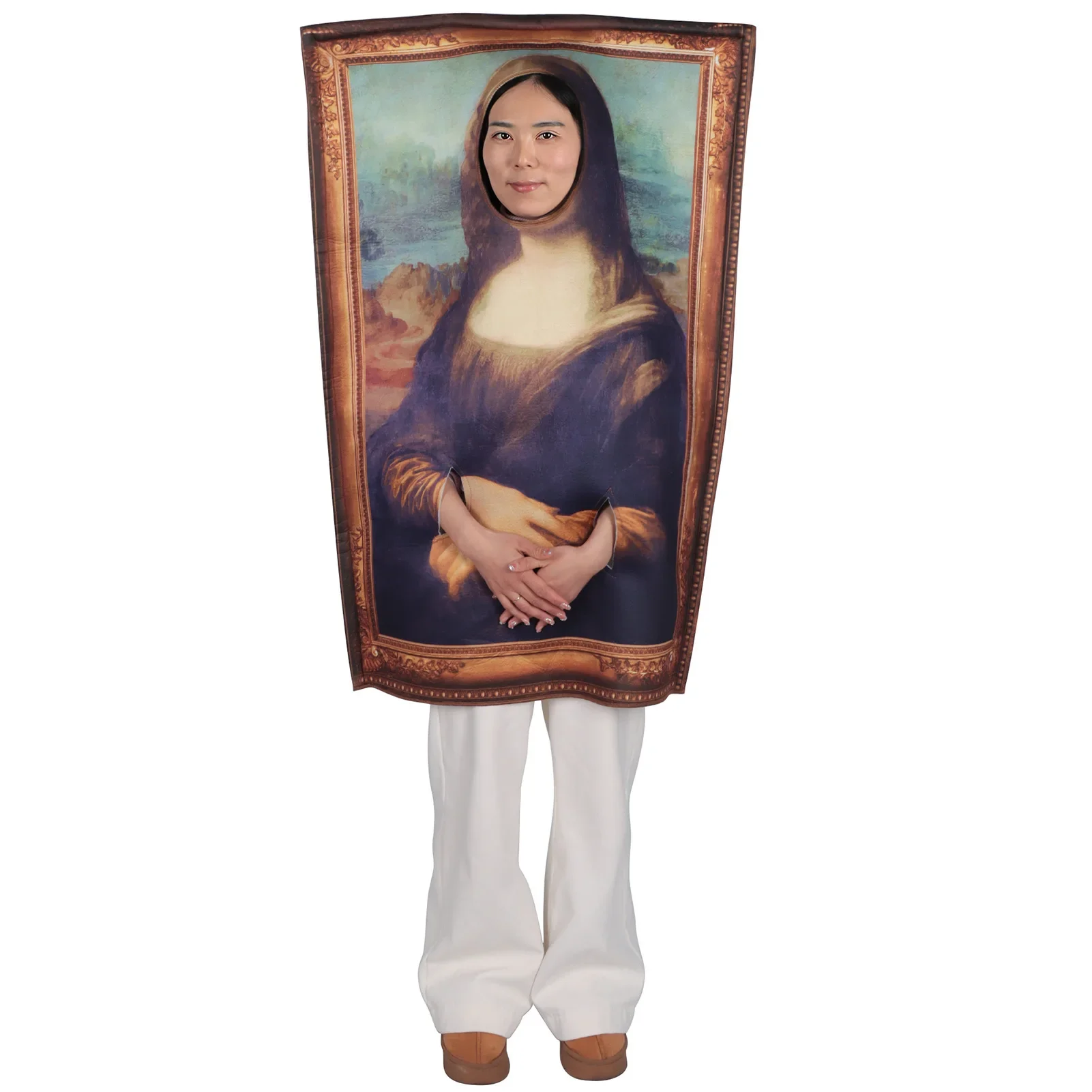 New Adult Kid Play One Piece Clothing Cosplay Mona Lisa Clothing Halloween Costumes Unisex Funny Outfit Party Props Costumes
New Adult Kid Play One Piece Clothing Cosplay Mona Lisa Clothing Halloween Costumes Unisex Funny Outfit Party Props Costumes