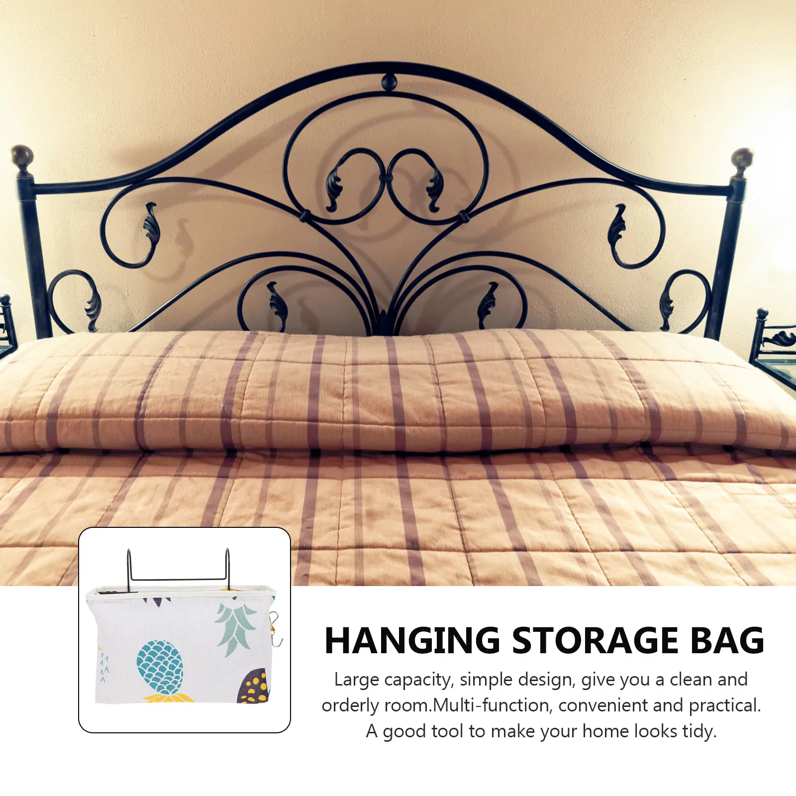Hanging Storage Pouch Cloth Iron Bedside Books Sundries Holder Organizer Long Lasting Student Dorm Tidy Home Storage Bag
Hanging Storage Pouch Cloth Iron Bedside Books Sundries Holder Organizer Long Lasting Student Dorm Tidy Home Storage Bag