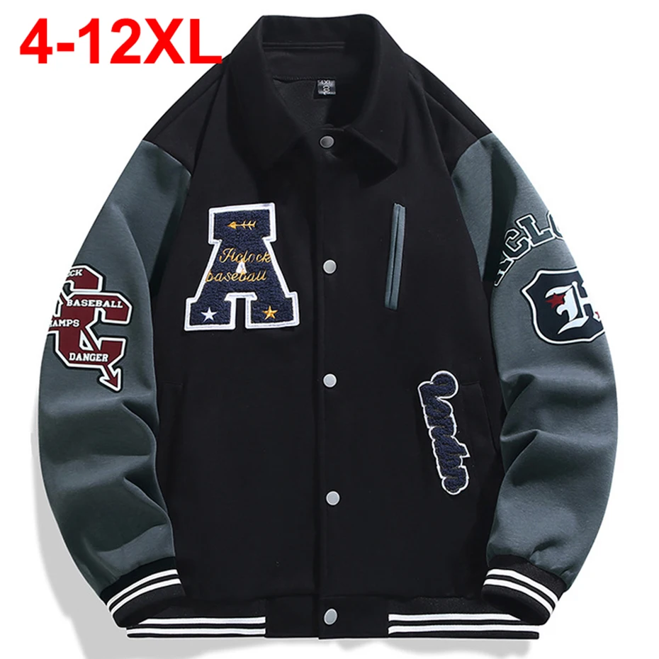 12XL Men Bomber Jackets Embroidery Patchwork Varsity Jackets Big Size Casual Loose Jackets 10XL 11XL
12XL Men Bomber Jackets Embroidery Patchwork Varsity Jackets Big Size Casual Loose Jackets 10XL 11XL