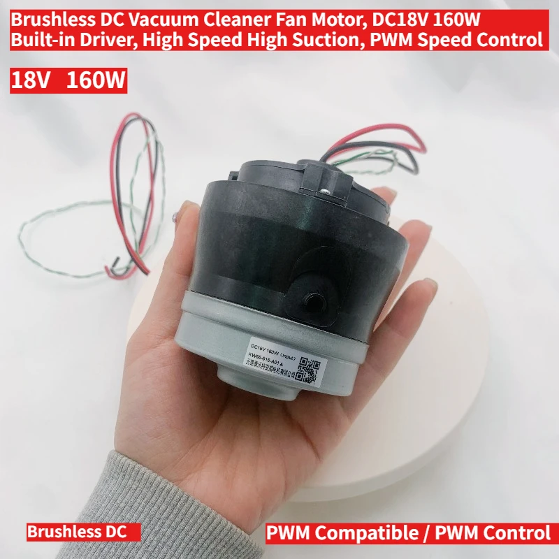 Бесщеточный двигатель вентилятора для пылесоса, DC18V 160W со встроенным драйвером, высокая скорость, высокая мощность всасывания, управление скоростью ШИМ
Бесщеточный двигатель вентилятора для пылесоса, DC18V 160W со встроенным драйвером, высокая скорость, высокая мощность всасывания, управление скоростью ШИМ