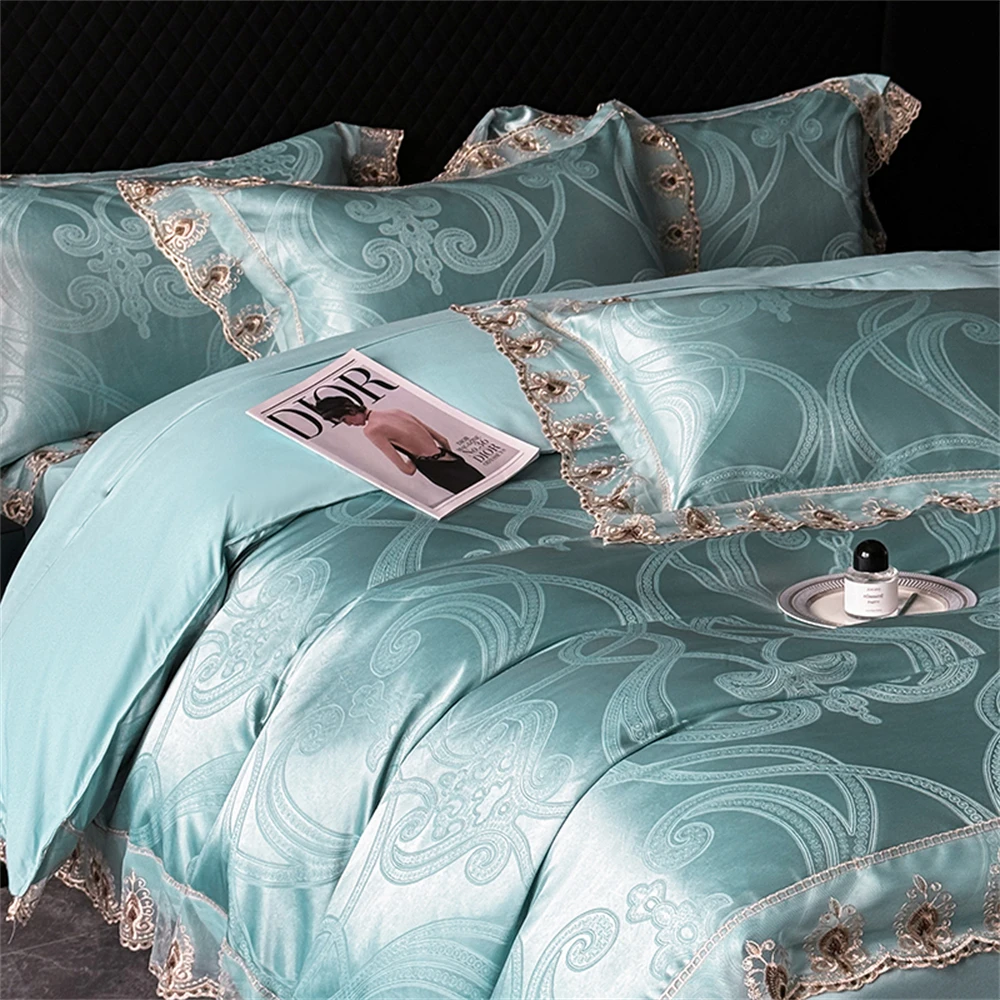 Luxury Satin Jacquard Duvet Cover Set Bedding Set Quilt Cover Bed Sheet Pillowcases Home Textiles Queen/King Soft Comforter Sets
Luxury Satin Jacquard Duvet Cover Set Bedding Set Quilt Cover Bed Sheet Pillowcases Home Textiles Queen/King Soft Comforter Sets