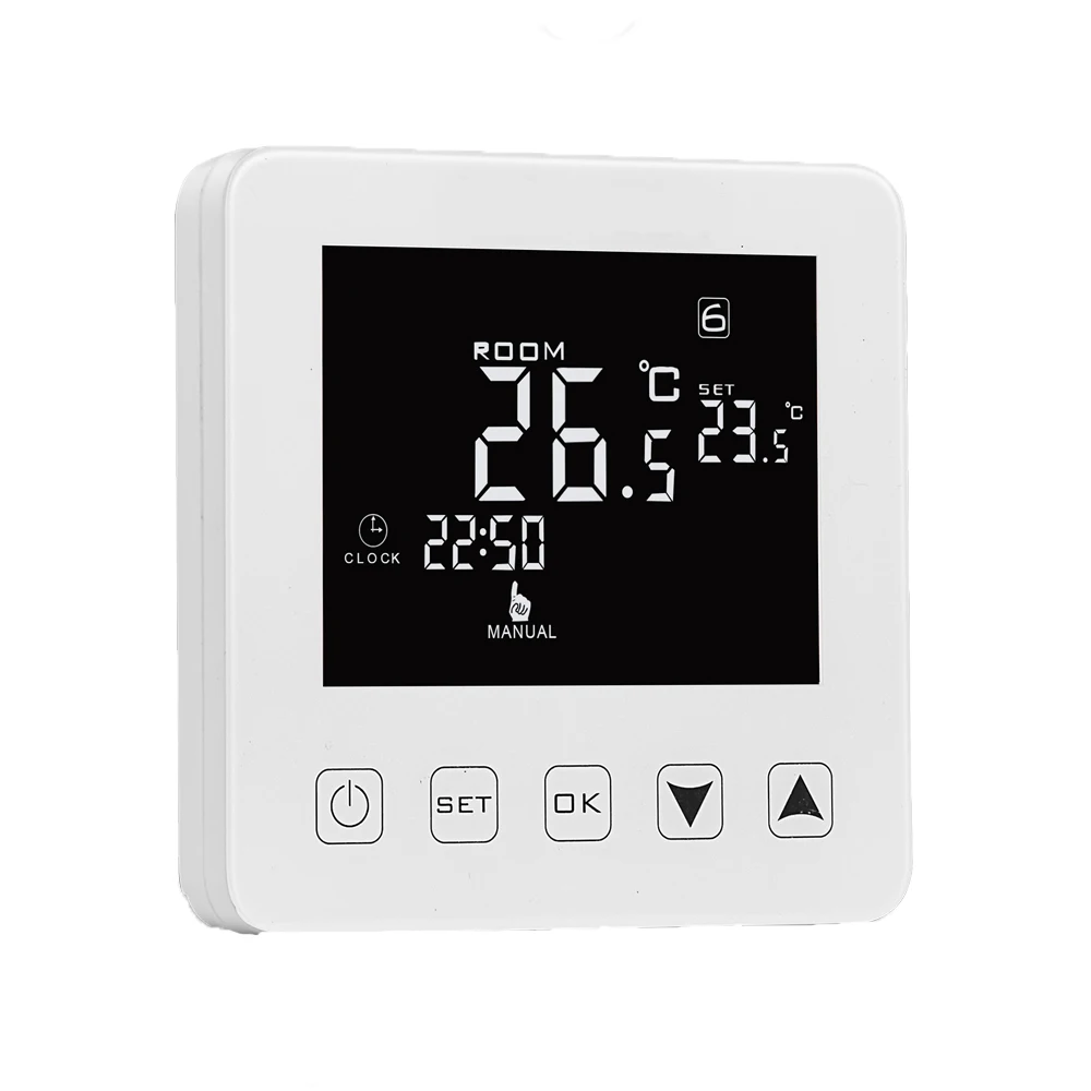 HY08AC HVAC System Intelligent RS485 or Modbus Air Conditioner 4-Pipe Temperature Controller Digital Fan Coil Room Thermostat