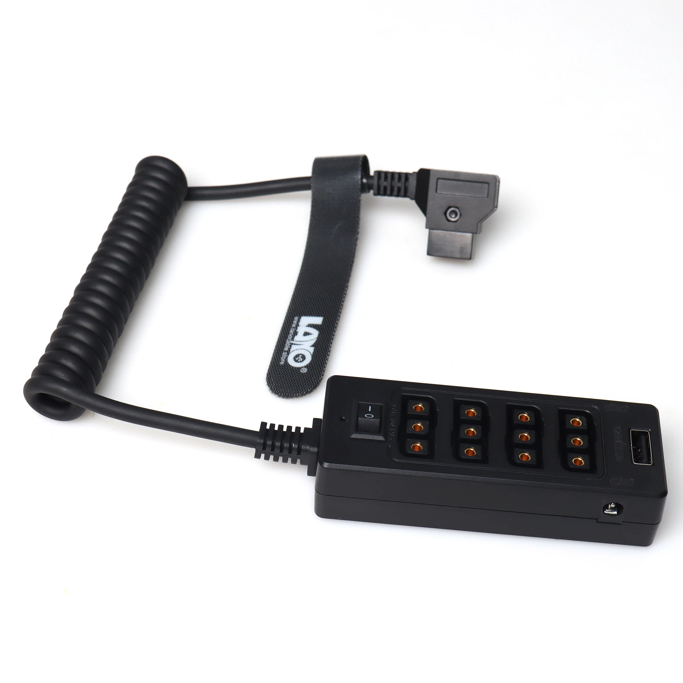 LANO D-Tap Male to V-Mount Battery Male 4-Port Female and USB Plug with Switch Nylon or Coiled Cable Black Color
LANO D-Tap Male to V-Mount Battery Male 4-Port Female and USB Plug with Switch Nylon or Coiled Cable Black Color