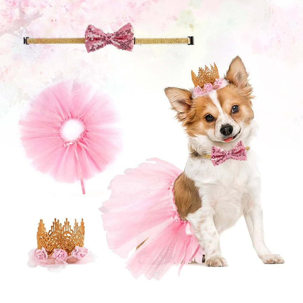 Pet Crown Skirt Set Princess Dress Dog Shirts Birthday Supplies Gauze Design Sweet Adorable Pet Clothes Dog Tie Outdoor
Pet Crown Skirt Set Princess Dress Dog Shirts Birthday Supplies Gauze Design Sweet Adorable Pet Clothes Dog Tie Outdoor