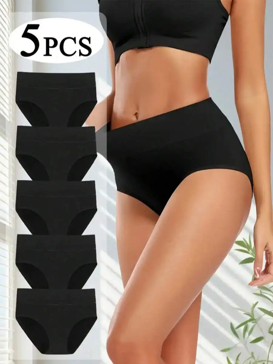 Women Seamless High Rise Briefs Soft Cotton Belly Control Underwear 5PCS
Women Seamless High Rise Briefs Soft Cotton Belly Control Underwear 5PCS