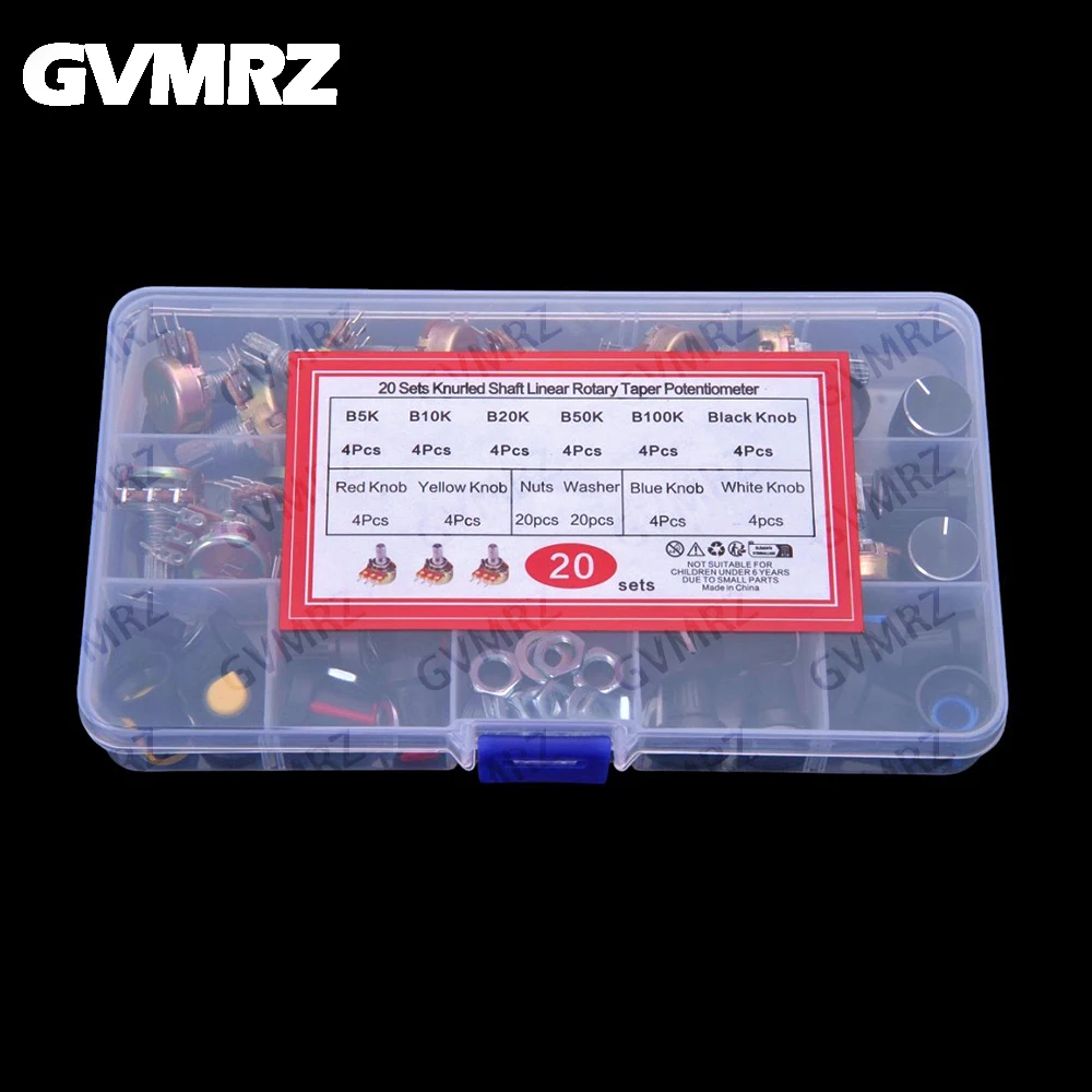 20PCS WH148 potentiometer switches with knob caps 15mm 5K 10K 20K 50K
20PCS WH148 potentiometer switches with knob caps 15mm 5K 10K 20K 50K