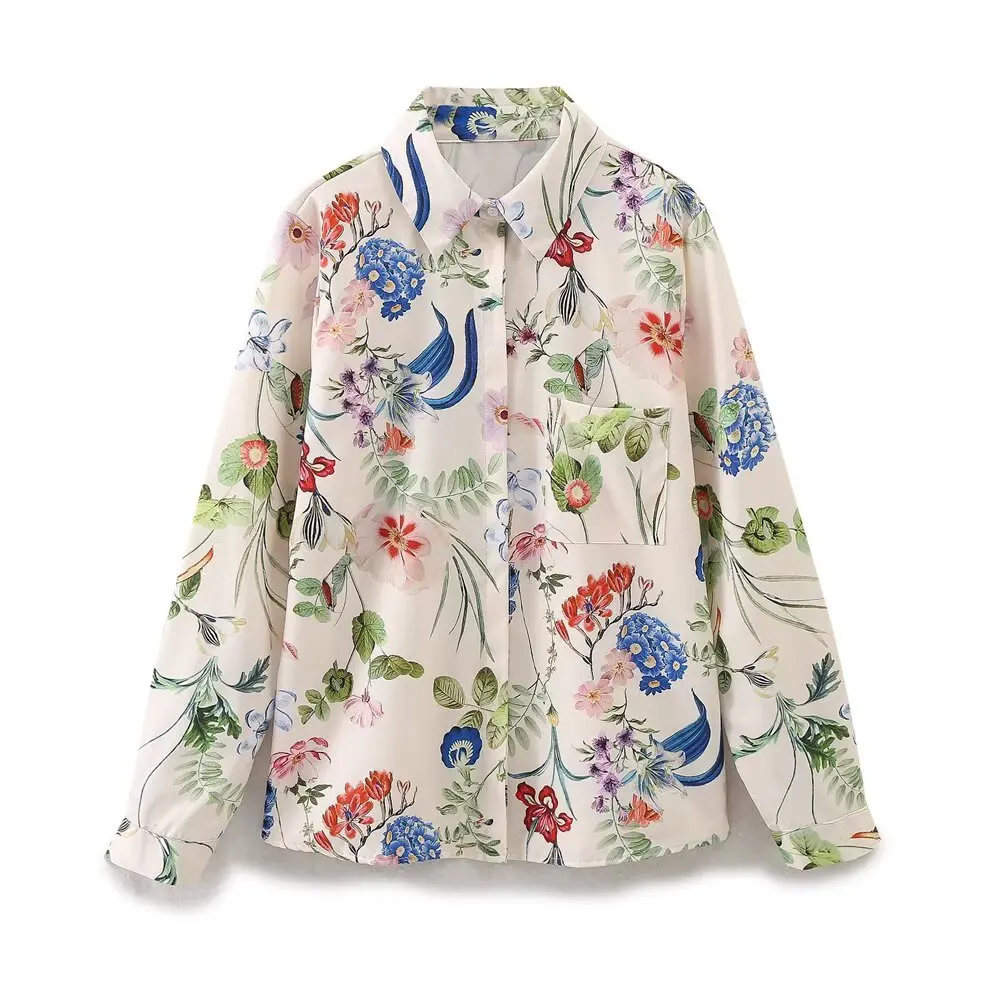 ZBZA Women's Satin Floral Print Shirt Loose Lapel Long-sleeved Single-breasted Commuter Casual Blouse Spring Summer New Chic Top
ZBZA Women's Satin Floral Print Shirt Loose Lapel Long-sleeved Single-breasted Commuter Casual Blouse Spring Summer New Chic Top