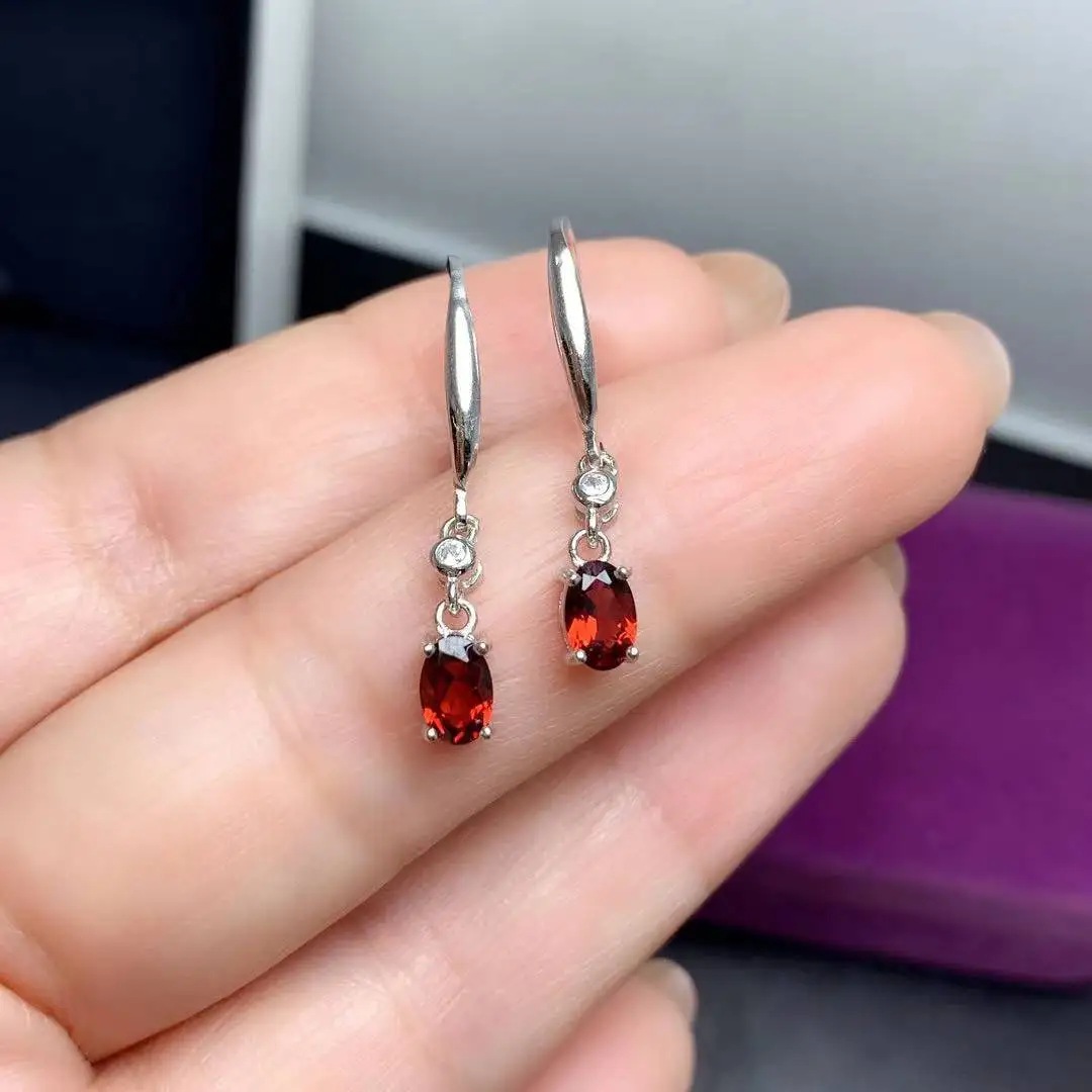 Simple Silver Garnet Drop Earrings for Daily Wear 4*6mm VVS Grade Natural Garnet Silver Earrings Solid 925 Silver Garnet Jewelry
Simple Silver Garnet Drop Earrings for Daily Wear 4*6mm VVS Grade Natural Garnet Silver Earrings Solid 925 Silver Garnet Jewelry