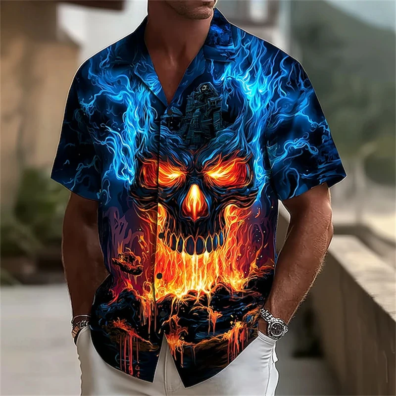 Мужская рубашка с короткими рукавами на Хэллоуин, рубашка с воротником с черепом и пламенем, свободная уличная рубашка с короткими рукавами, футболка для вечеринки на Хэллоуин, топ
Мужская рубашка с короткими рукавами на Хэллоуин, рубашка с воротником с черепом и пламенем, свободная уличная рубашка с короткими рукавами, футболка для вечеринки на Хэллоуин, топ