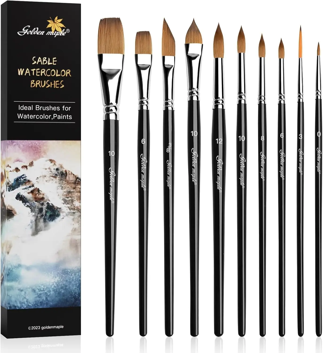 Watercolor Brushes Professional Set, 10 Artist Brushes Round Tip, Flats, Dagger, Oval Wash for Detail Painting, Water Color
Watercolor Brushes Professional Set, 10 Artist Brushes Round Tip, Flats, Dagger, Oval Wash for Detail Painting, Water Color