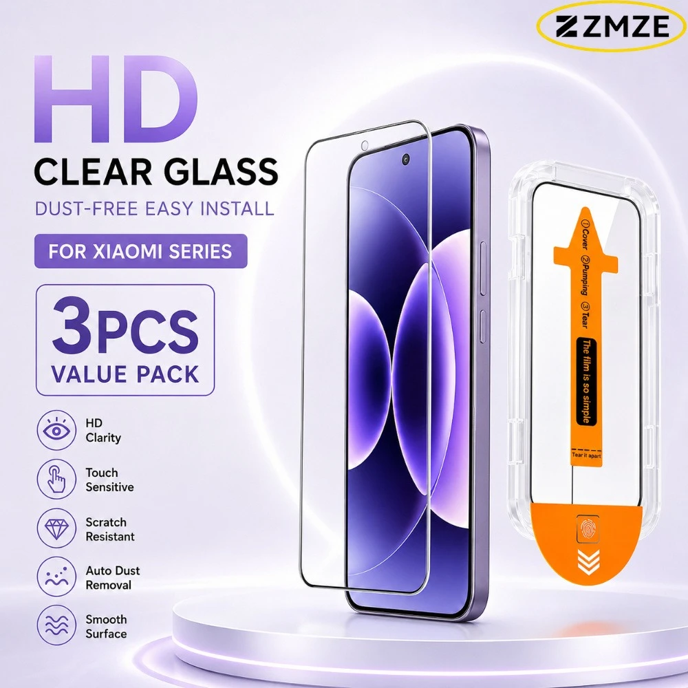 3 Pack HD Quick Stick Film For Xiaomi 17 Ultra 17 Pro Max 17 Max 17T 15S 15T 14T 13T Pro 15 14 13 Dust Free Tempered Glass Film
3 Pack HD Quick Stick Film For Xiaomi 17 Ultra 17 Pro Max 17 Max 17T 15S 15T 14T 13T Pro 15 14 13 Dust Free Tempered Glass Film