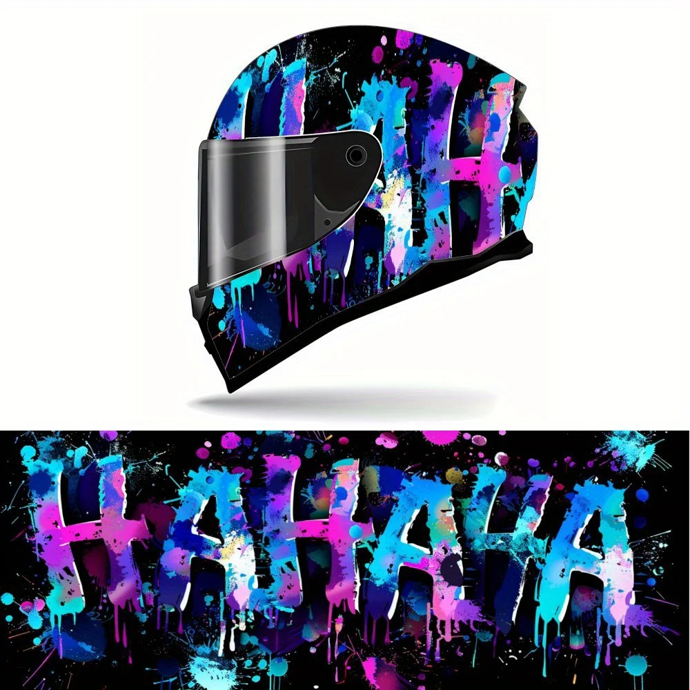 Stylish Color Dripping "HAHAHA" Full Face Helmet Vinyl Wrap Sticker, Waterproof Scratch-Resistant Self-Adhesive PVC Decals, Arti
Stylish Color Dripping "HAHAHA" Full Face Helmet Vinyl Wrap Sticker, Waterproof Scratch-Resistant Self-Adhesive PVC Decals, Arti