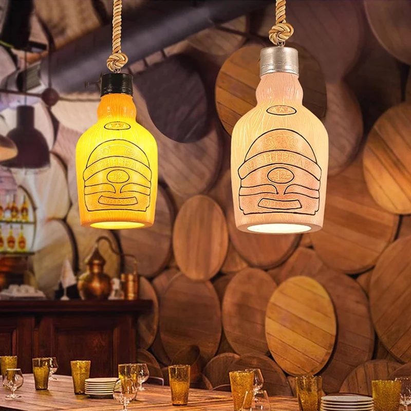 Retro American Country Pendant Lamp Single Head Wine Bottle Chandelier Colored Hanging Light for Bar Cafe Dining Table Art Creat
Retro American Country Pendant Lamp Single Head Wine Bottle Chandelier Colored Hanging Light for Bar Cafe Dining Table Art Creat