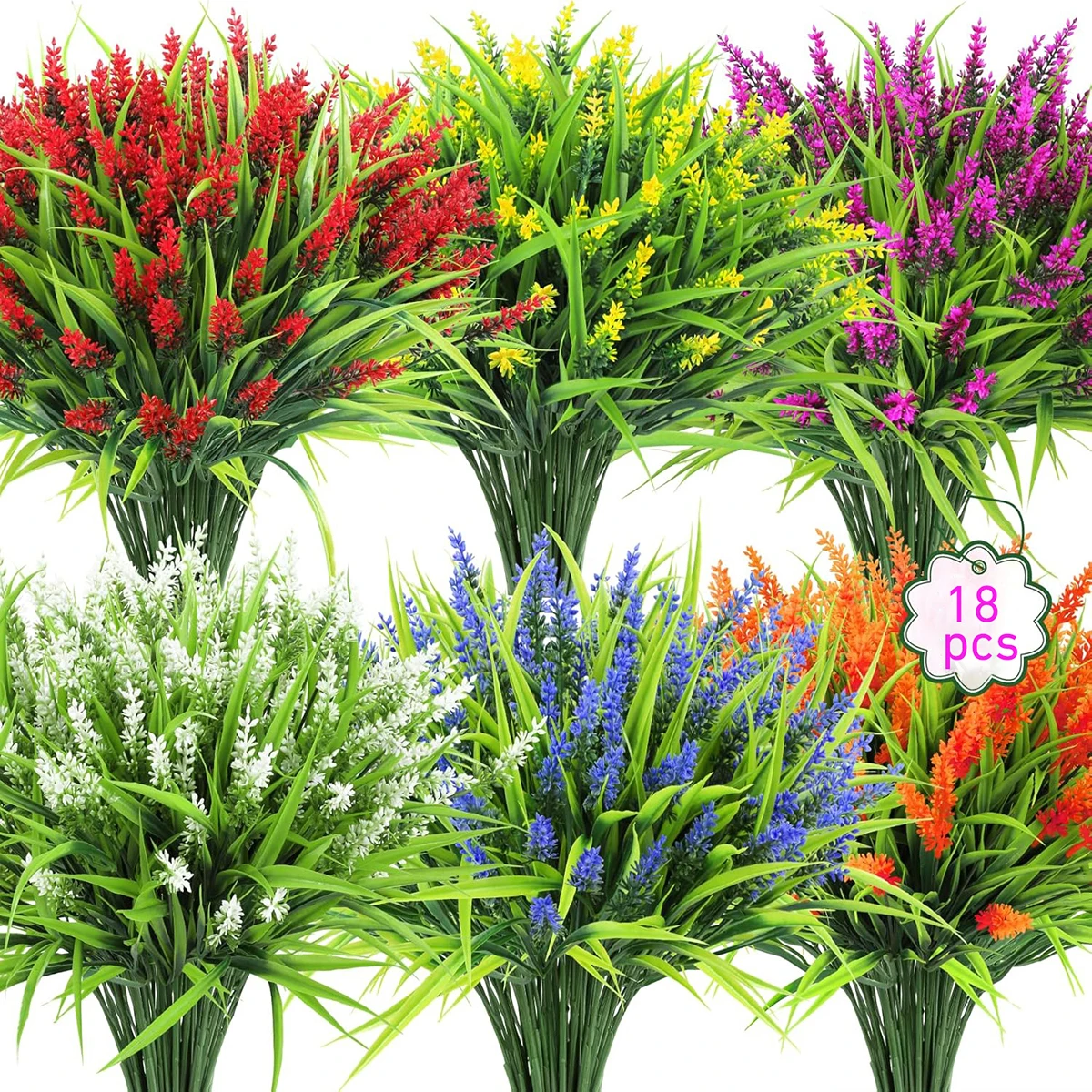 Yannew Artificial Grass Shrubs with Lavender Flower for Outdoors UV Resistant Plastic Plant Home Garden Window Porch Decoration
Yannew Artificial Grass Shrubs with Lavender Flower for Outdoors UV Resistant Plastic Plant Home Garden Window Porch Decoration