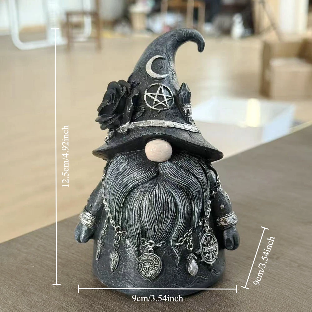 Gothic Wizard Gnome Statue Hand-Painted, Pentagram Crescent Moon Decor, Home Office Bookshelf Art Ornament Gift
Gothic Wizard Gnome Statue Hand-Painted, Pentagram Crescent Moon Decor, Home Office Bookshelf Art Ornament Gift