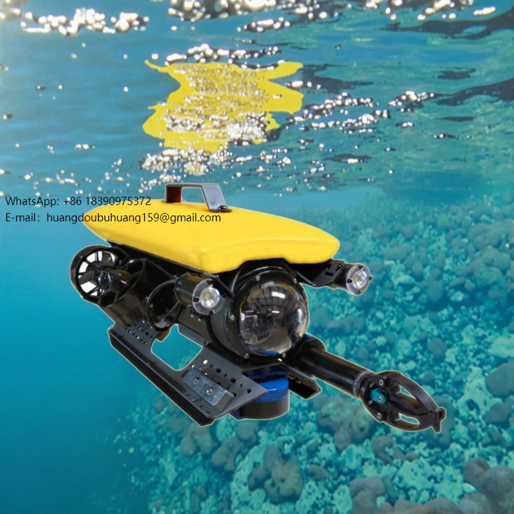 Brushless Thruster Underwater Robot ROV with Remote Control Camera 300m Depth Equipped with a Single-function Mechanical Arm
Brushless Thruster Underwater Robot ROV with Remote Control Camera 300m Depth Equipped with a Single-function Mechanical Arm