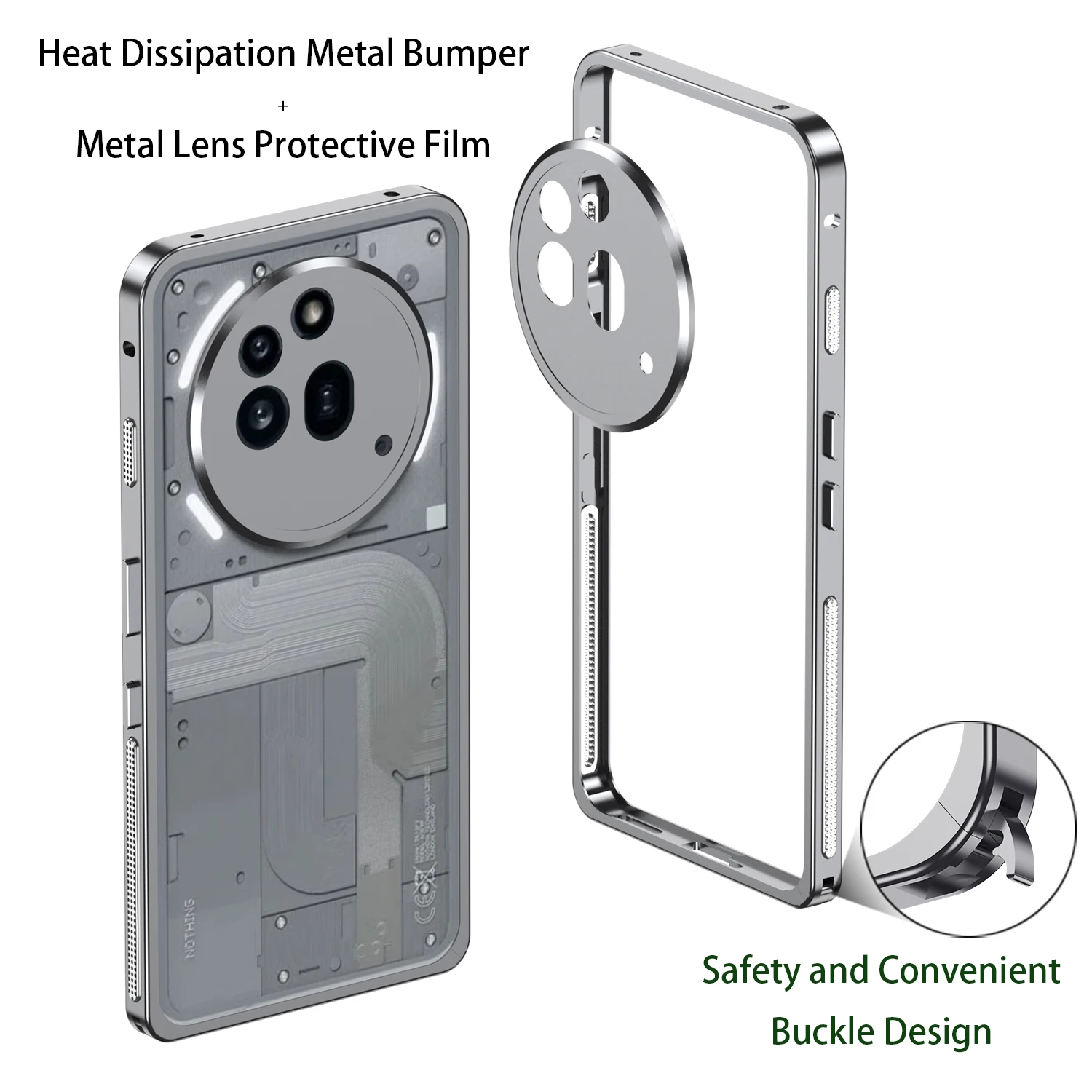 Охлаждающий бампер из алюминиевого сплава, чехол для телефона Nothing 3A 3a Pro, металлическая защитная пленка для камеры, жесткие задние бамперы 
Охлаждающий бампер из алюминиевого сплава, чехол для телефона Nothing 3A 3a Pro, металлическая защитная пленка для камеры, жесткие задние бамперы