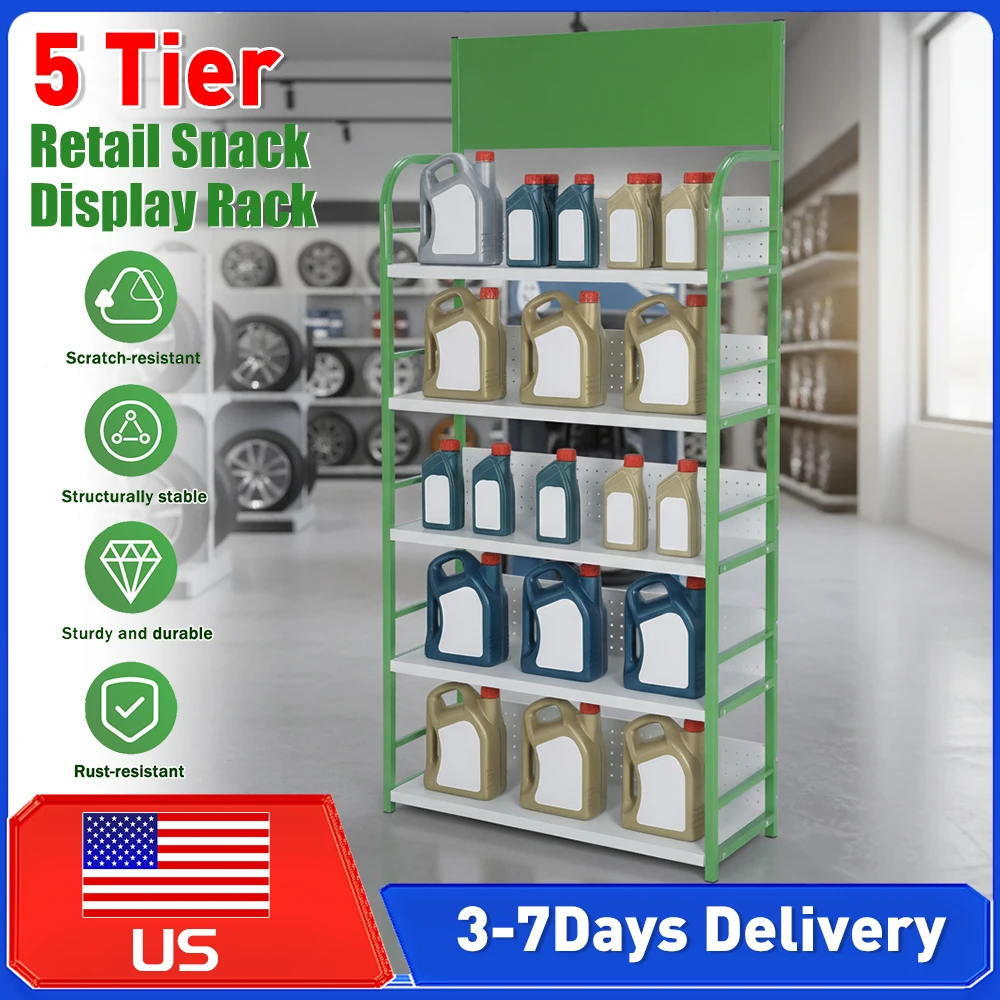 5 Tier Floor Standing Snack Candy Rack Display with Signboard Oil Display Rack for Kitchen Office and Convenience Store
5 Tier Floor Standing Snack Candy Rack Display with Signboard Oil Display Rack for Kitchen Office and Convenience Store