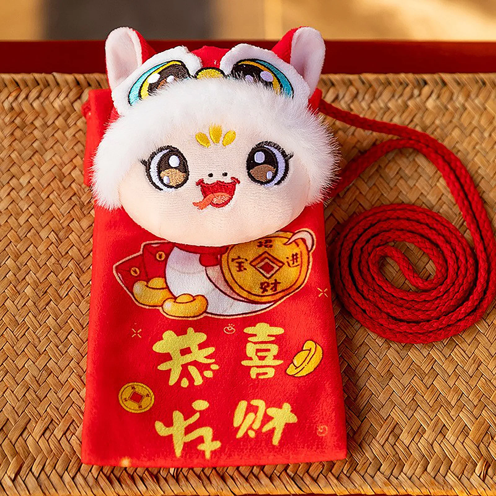 2025 Year of the Snake Red Envelope Creative Cartoon Lucky Money Storage Bag Adjustable Shoulder Strap Snake Design Wallet
2025 Year of the Snake Red Envelope Creative Cartoon Lucky Money Storage Bag Adjustable Shoulder Strap Snake Design Wallet