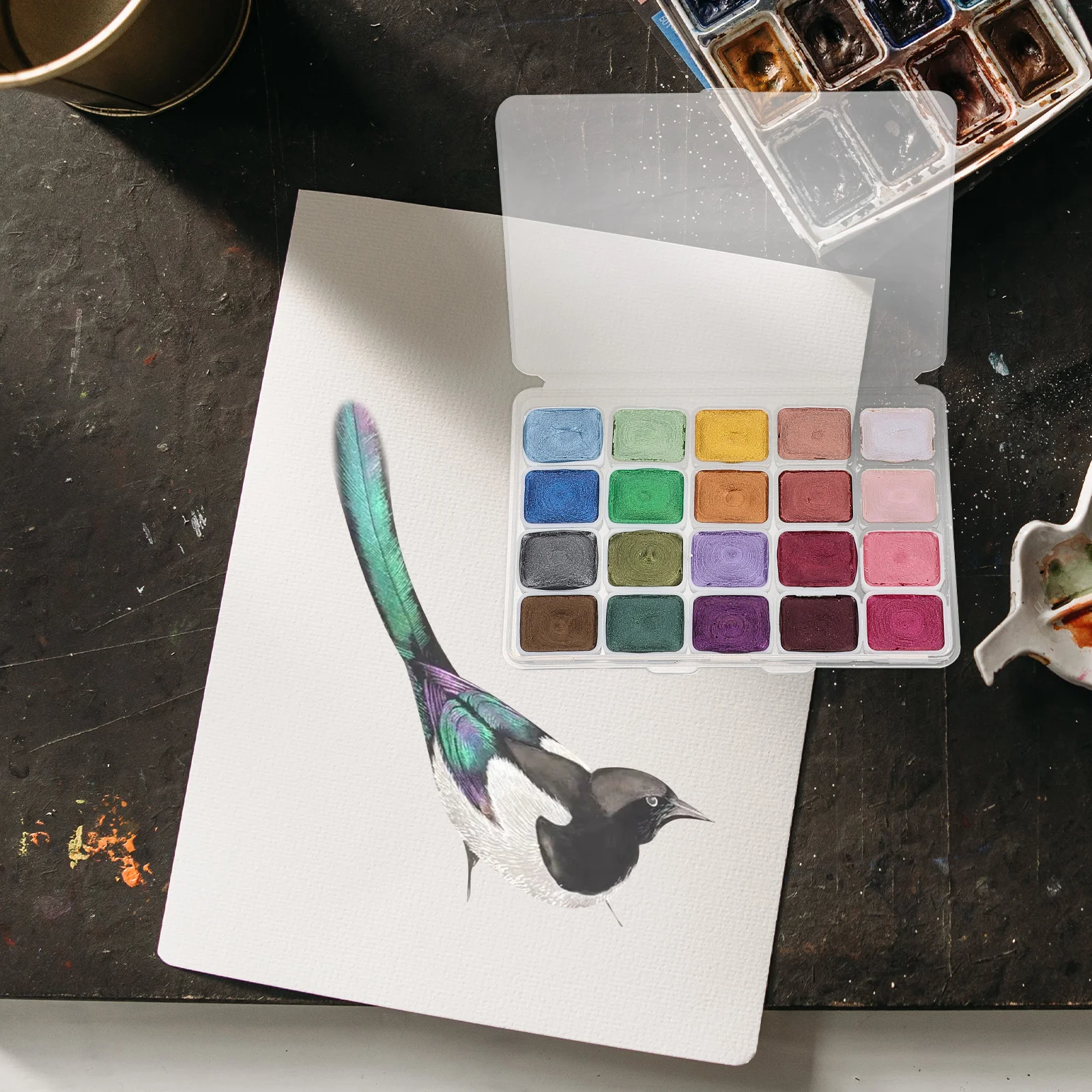 20 Solid Watercolor Paints 1ml Vibrant Mineral Mica Pigment Portable Kit Travel Size Lightweight Set for Artists Painting Lovers
20 Solid Watercolor Paints 1ml Vibrant Mineral Mica Pigment Portable Kit Travel Size Lightweight Set for Artists Painting Lovers