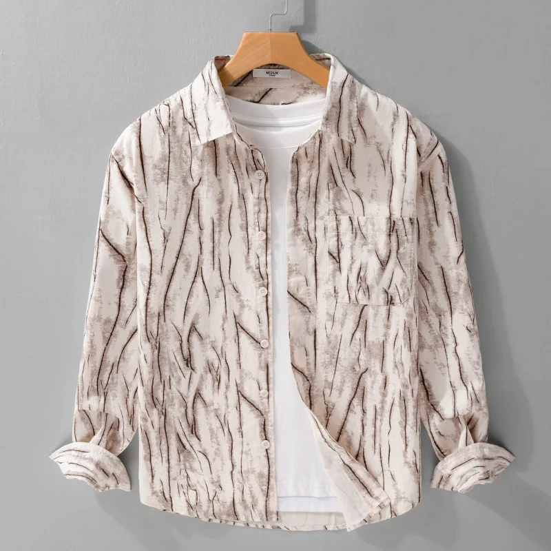 Повседневная мужская хлопковая рубашка Long Sve Dyed Print Design Faionable Urban Sle Весенний сезон Свободный крой с воротником на пуговицах
Повседневная мужская хлопковая рубашка Long Sve Dyed Print Design Faionable Urban Sle Весенний сезон Свободный крой с воротником на пуговицах