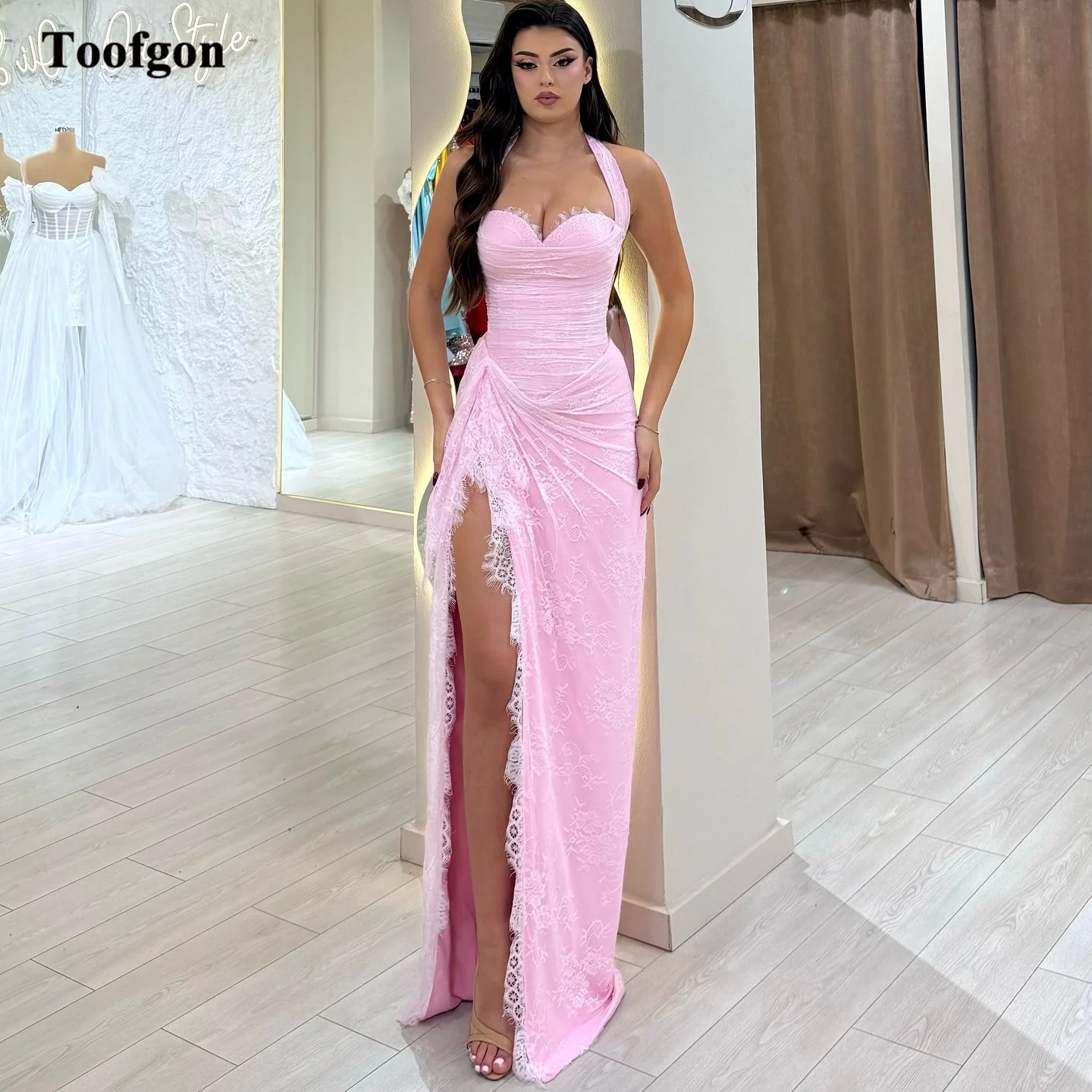 Toofgon Customized Mermaid Pink Lace Prom Dresses Slit Side High-End Bespoke Women's Occasion Formal Party Evening Gowns 2026
Toofgon Customized Mermaid Pink Lace Prom Dresses Slit Side High-End Bespoke Women's Occasion Formal Party Evening Gowns 2026
