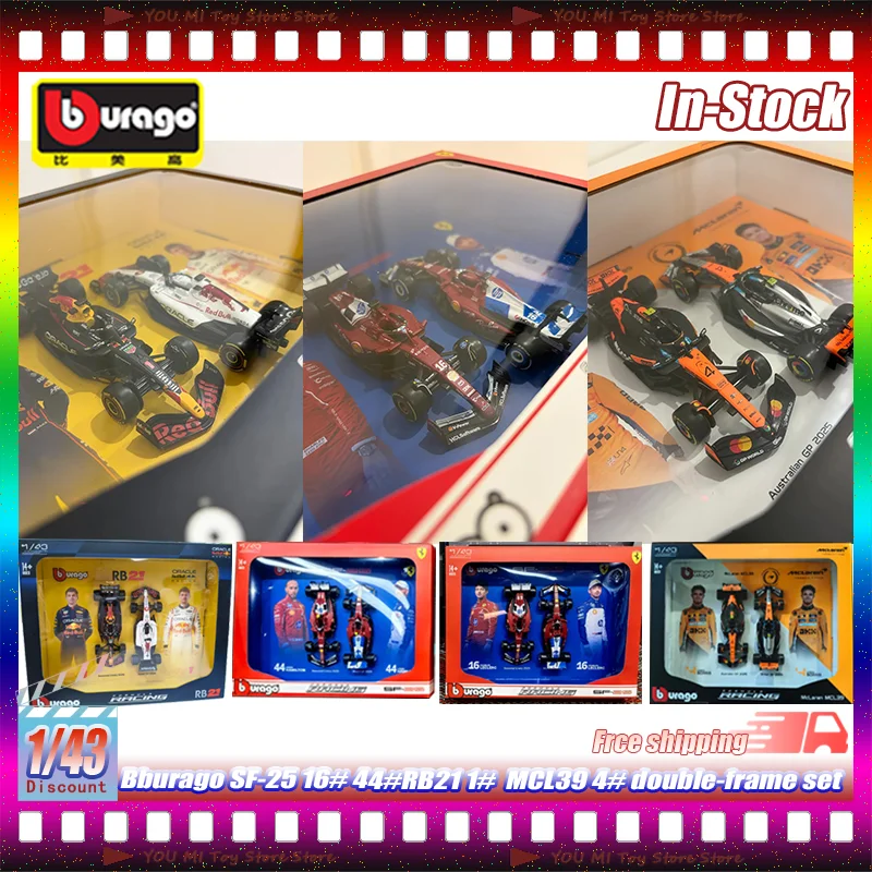 In Stock 1:43 Bburago Leclerc 16# 44# Sf25 Verstappen 1# Rb21 Norris 4# New Double-Frame Racing Car Alloy Diecast Model Toy gift
In Stock 1:43 Bburago Leclerc 16# 44# Sf25 Verstappen 1# Rb21 Norris 4# New Double-Frame Racing Car Alloy Diecast Model Toy gift