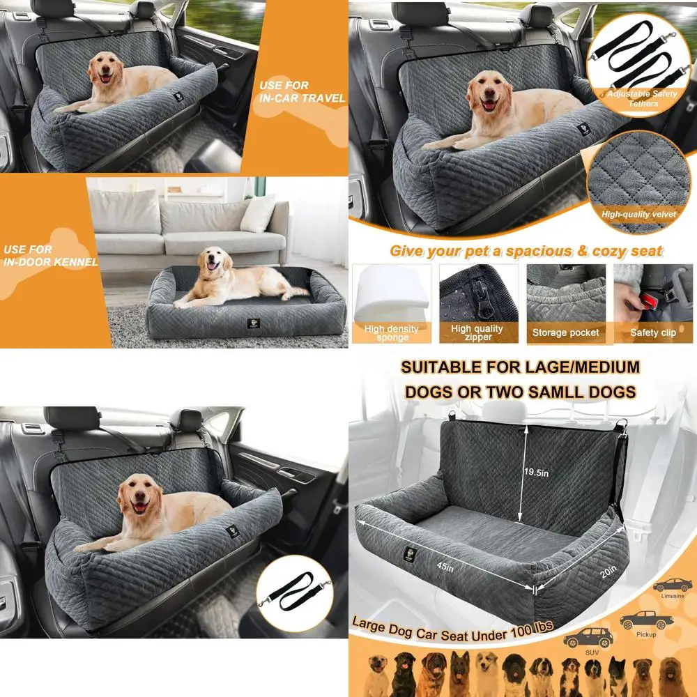 Large Dog Car Seat Under 100LBS, Washable Pet Travel Safety Seat, Soft Removable Booster, Fits All Cars - Gray
Large Dog Car Seat Under 100LBS, Washable Pet Travel Safety Seat, Soft Removable Booster, Fits All Cars - Gray